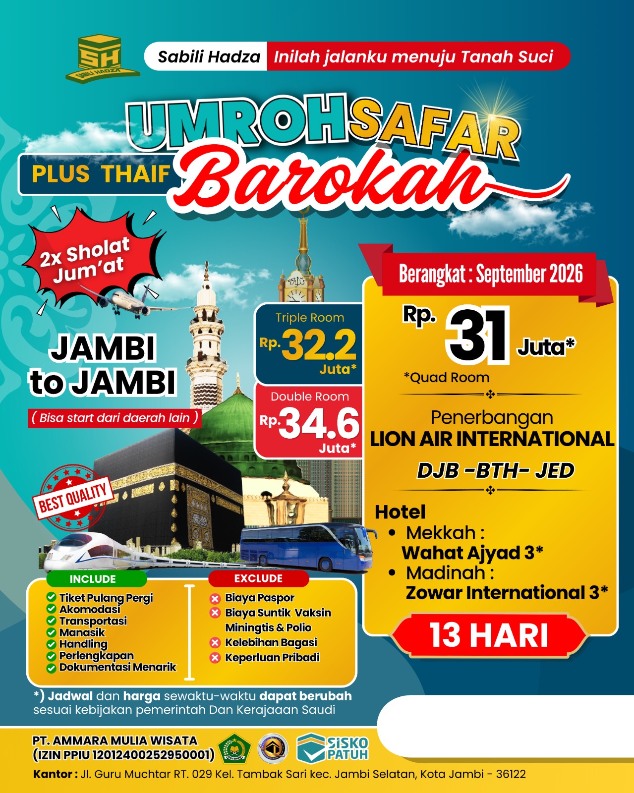 Umroh Safar Barokah Plus Thaif