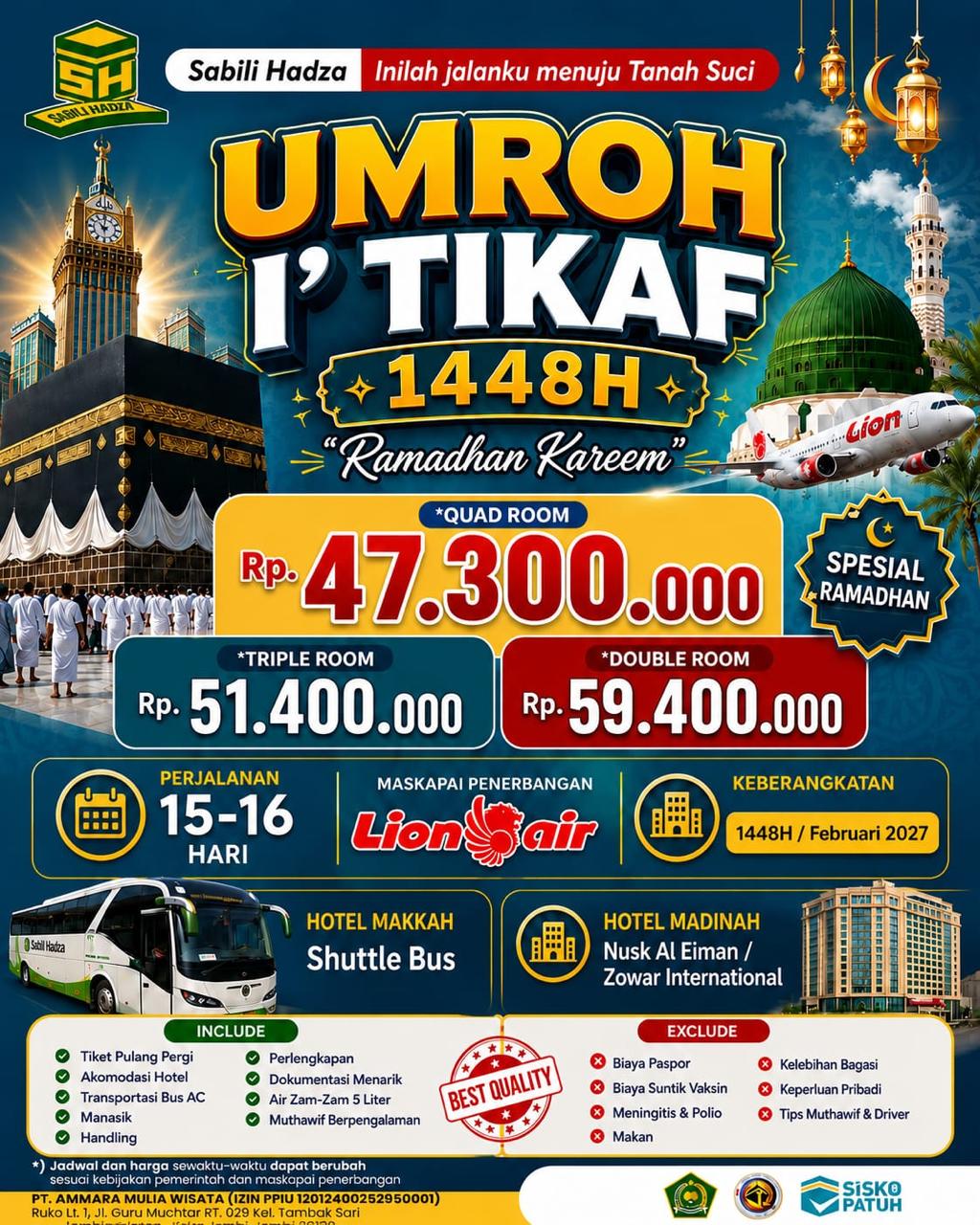 Paket Umroh I’tikaf Ramadhan 1448 H | Shuttle Bus