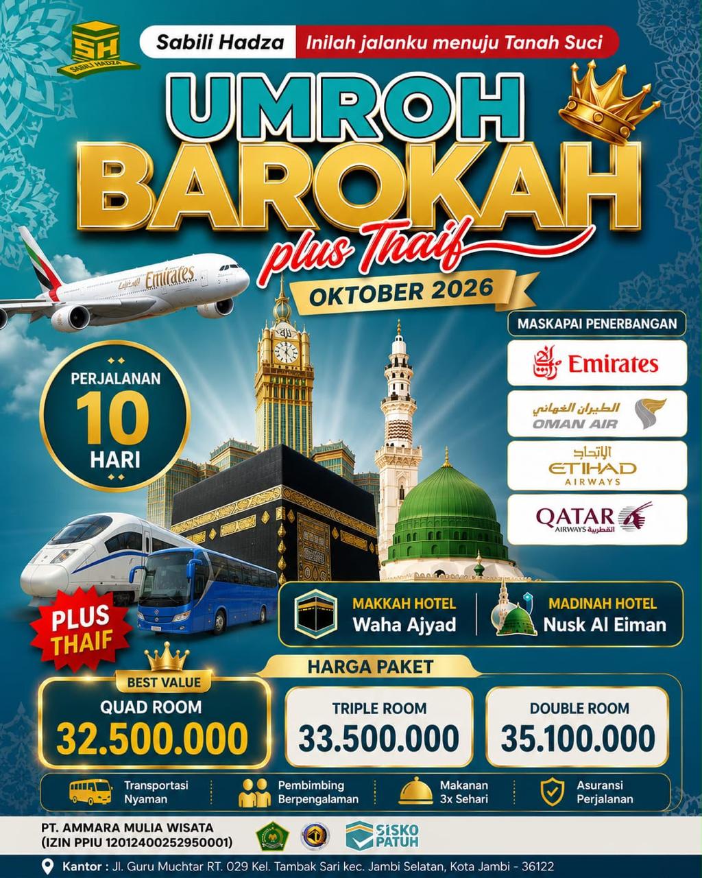 Paket Umroh Barokah Oktober 2026