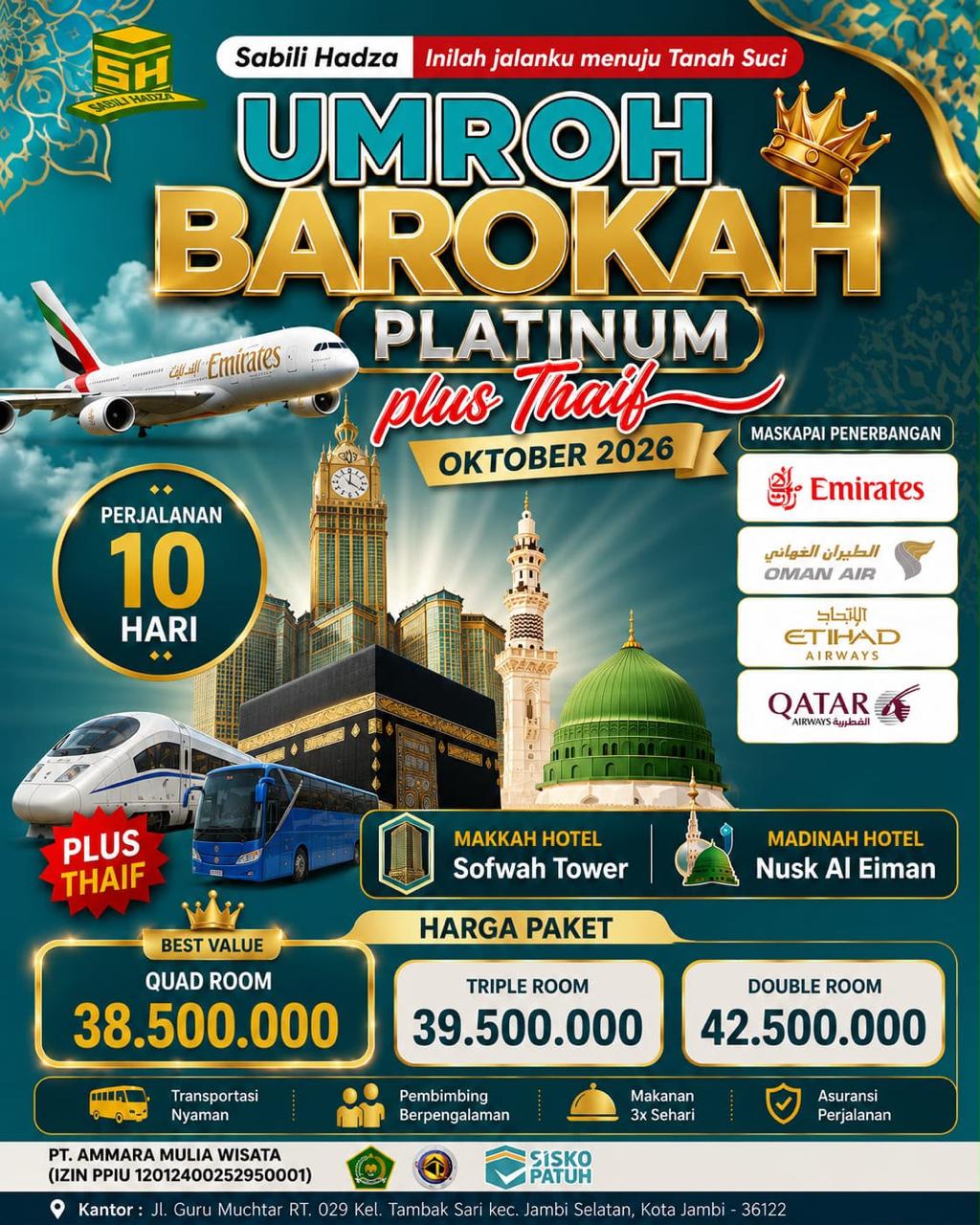 Paket Umroh Barokah Platinum Oktober 2026