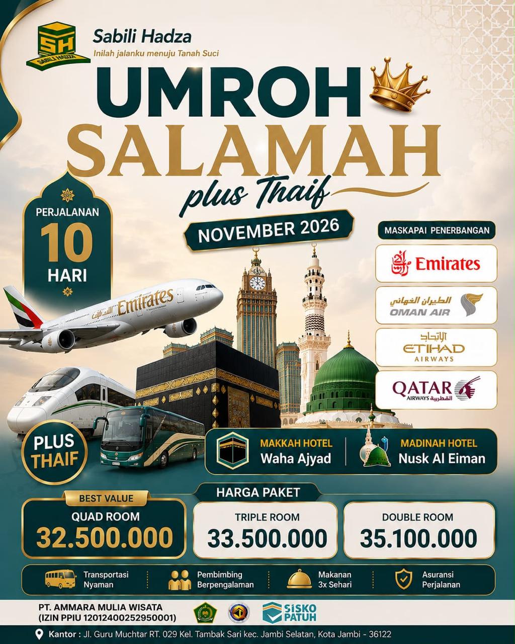 Paket Umroh Salamah November 2026