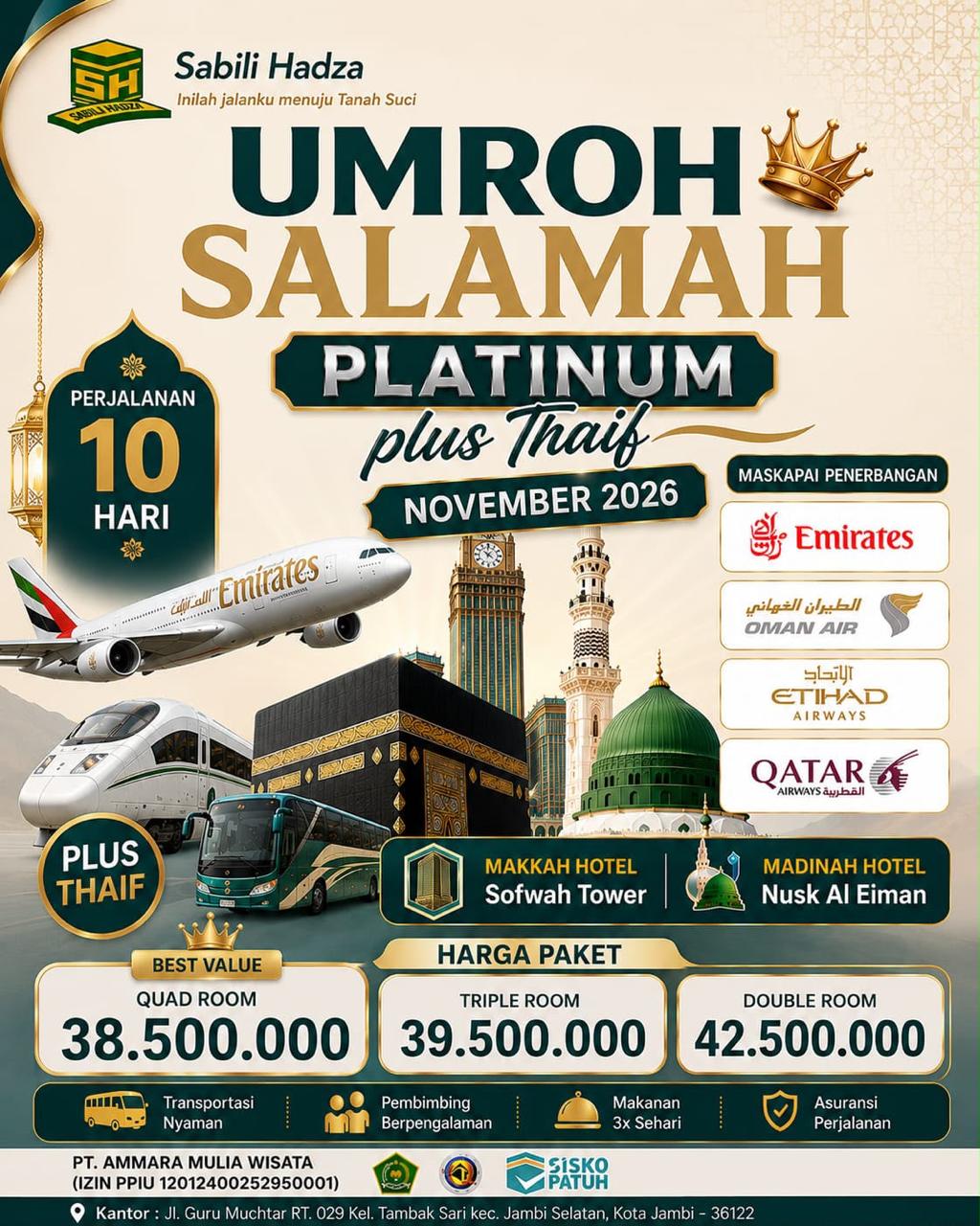 Paket Umroh Salamah Platinum November 2026