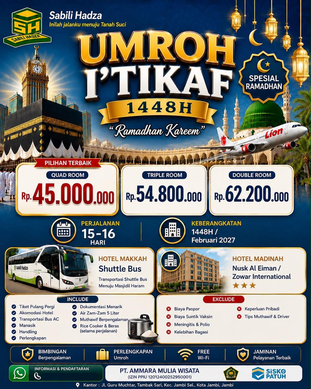 Paket Umroh I’tikaf Ramadhan 1448 H | Shuttle Bus
